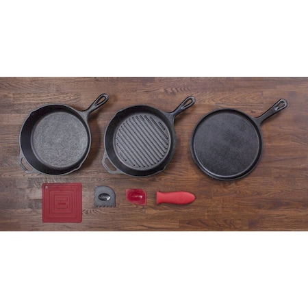 Lodge Lodge Essential Cast Iron Cookware Set Black L6SPA41